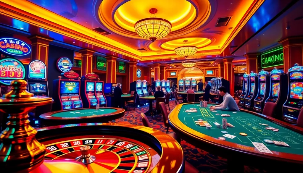 Experience the thrilling ambiance of nhà cái usbet with luxurious gaming elements and vibrant atmosphere.