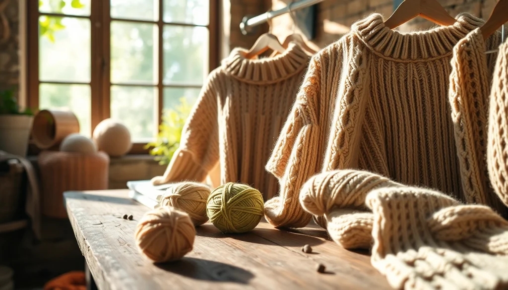 Explore the artisanal charm of https://www.ound-ound.com hand-knitted garments highlighting natural materials.