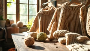 Explore the artisanal charm of https://www.ound-ound.com hand-knitted garments highlighting natural materials.