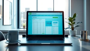 td web business banking interface displayed in a modern office environment with professional elements.