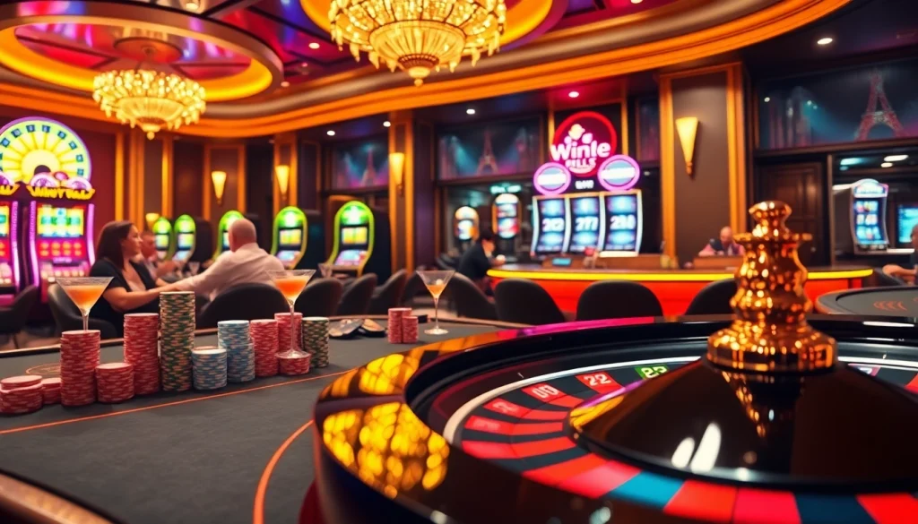 Experience the thrill of winning with vibrant casino tables and luxurious ambiance at win55.