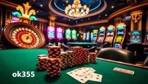Engaging Casino Experience at ok365 with slot machines and poker tables.