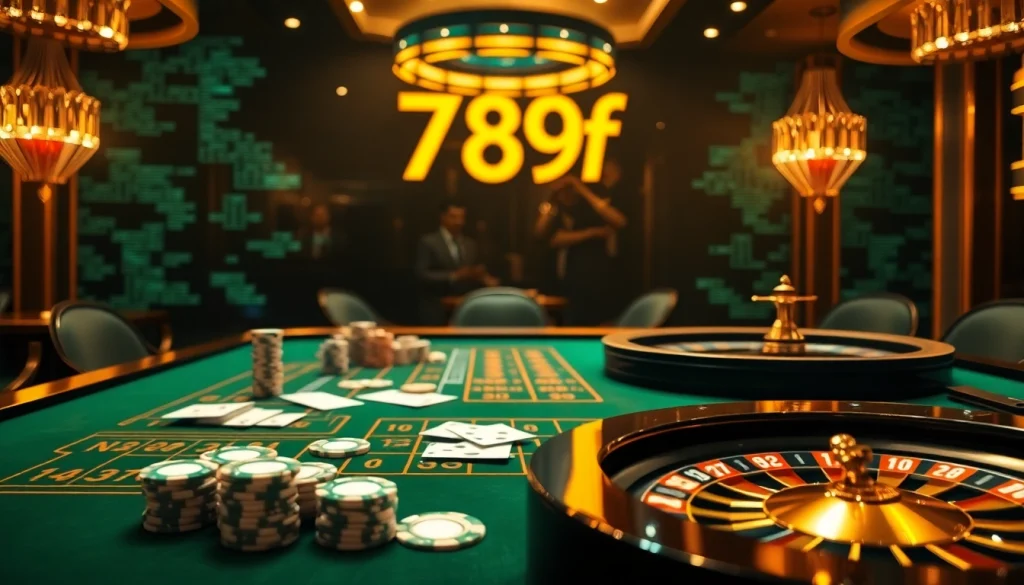 Experience the excitement of 789f nhà cái at a luxurious casino table with sophisticated gaming elements.