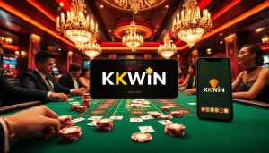 Engaging scene of a baccarat table with players enjoying the thrill of KKWIN vin gaming experience.