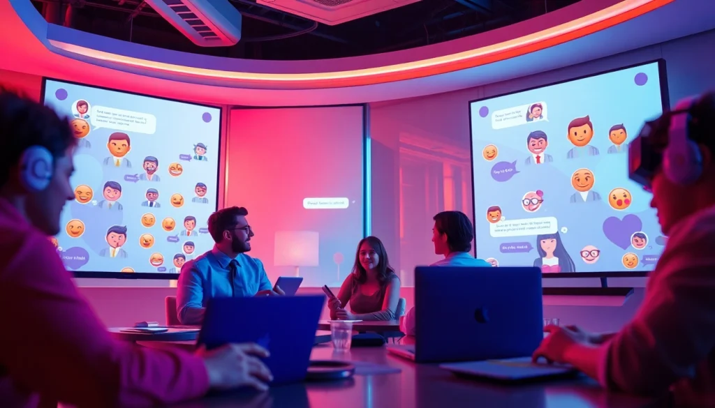 Engaging users in an inviting porn chat environment filled with vibrant colors and digital elements.