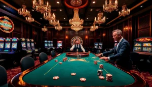 Experience thrilling gameplay at F168 Casino with vibrant poker chips and illuminated slot machines.