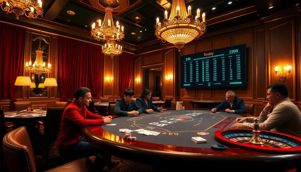 Players engage in a high-stakes poker game at an upscale casino, embodying the thrill of jbo.