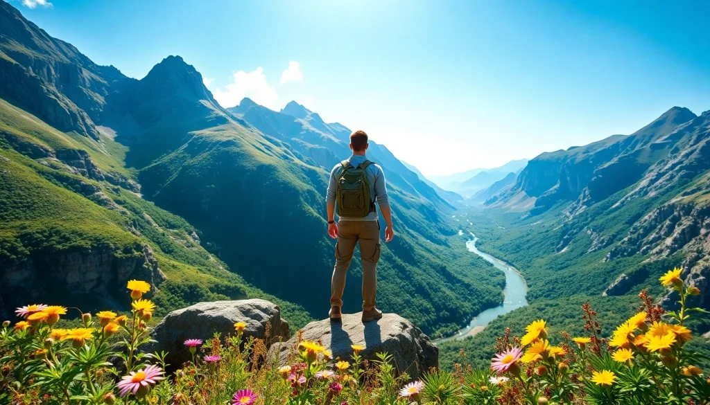 Experience outdoor adventure at https://fernweh-abenteuer.de with breathtaking mountain views and vibrant wildflowers.