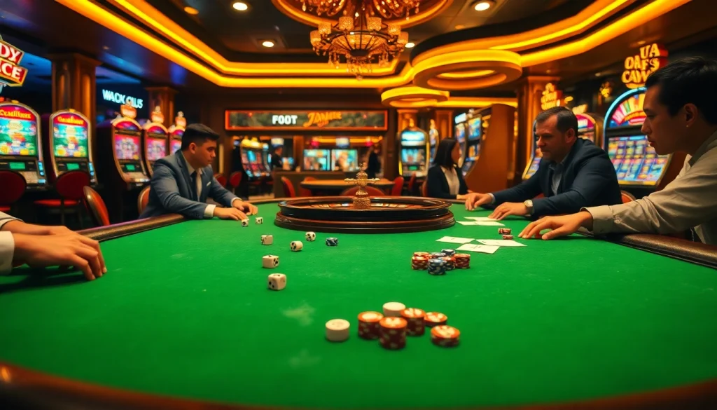 Players strategizing at a poker table in an exciting jbo casino atmosphere.