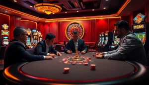 Players experience the thrill of gambling at PG66's luxurious poker table.