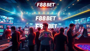 Engaging scene of players enjoying digital gambling at F88BET, showcasing sports and casino games.