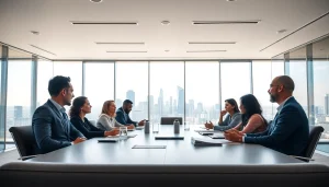 Discussing business strategies in a corporate setting with professionals engaged.