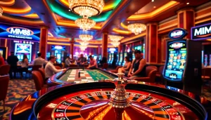 Players enjoying thrilling games like roulette and poker at MM 88 casino, showcasing excitement and luxury.