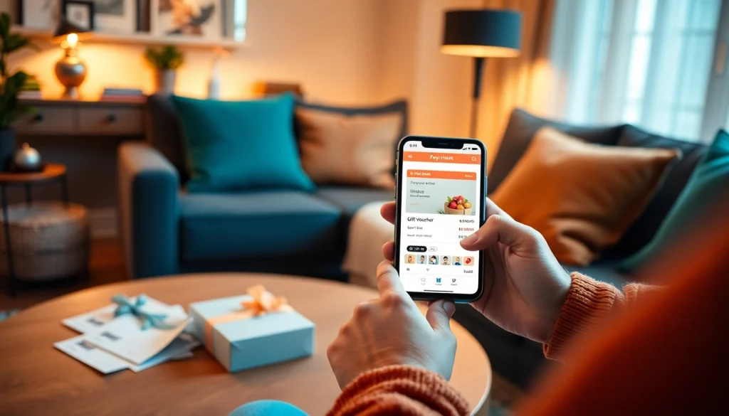 스마트폰으로 빠르게 상품권을 구매하는 상품권소액결제의 현장 모습.