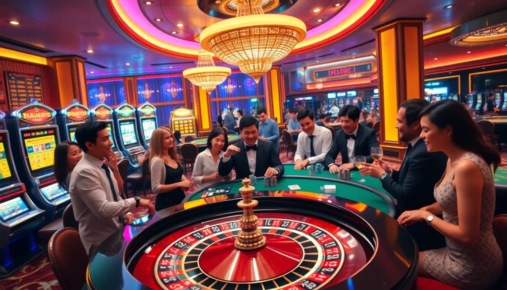 Players winning at the roulette table in a luxurious casino atmosphere featuring s8 chips