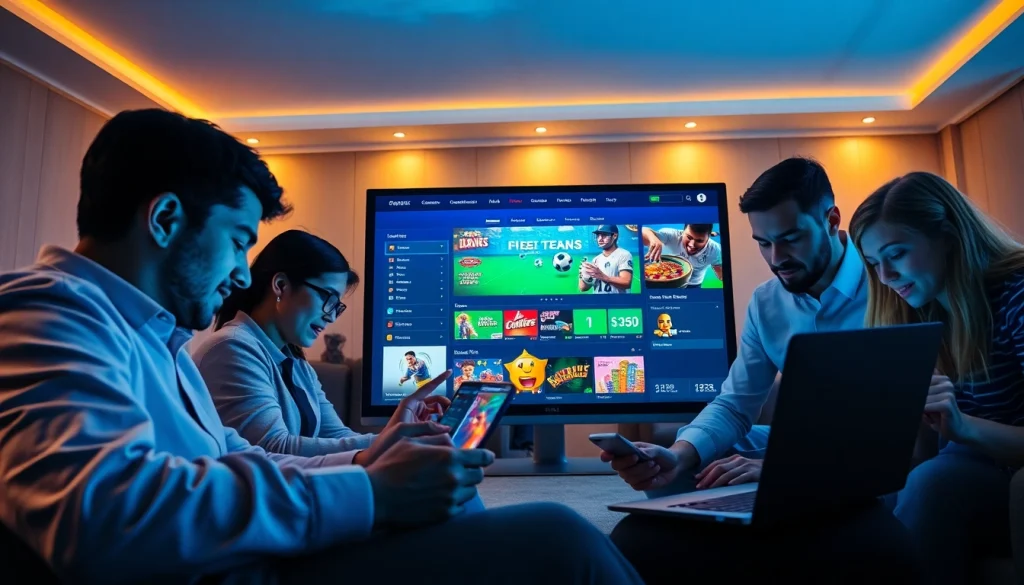 F8BET engaging online betting interface showcasing diverse players and exciting games.