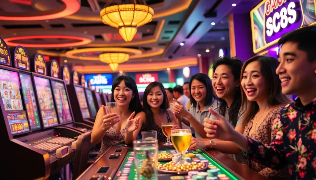 Join the excitement of SC88 gambling with players enjoying diverse games and vibrant atmosphere.