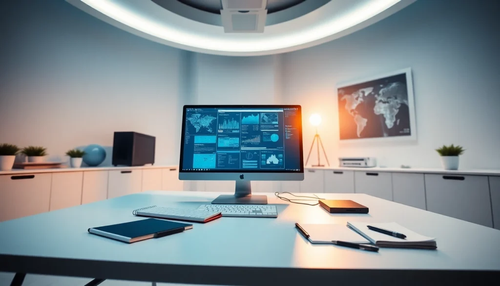 Visualisation inspirante de smartmetal-fontainebleau.fr avec un espace de travail moderne et technologique