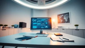 Visualisation inspirante de smartmetal-fontainebleau.fr avec un espace de travail moderne et technologique