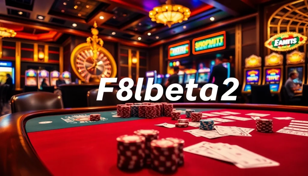 Players enjoying the F8beta2 casino experience, immersed in a vibrant poker game filled with excitement.