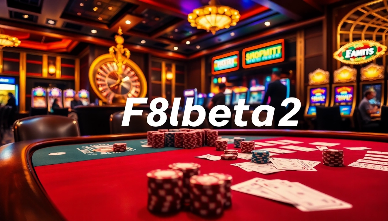 Players enjoying the F8beta2 casino experience, immersed in a vibrant poker game filled with excitement.