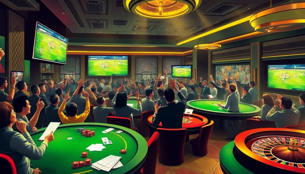 Enjoying trực tiếp bóng đá action with elegance in a modern sports betting lounge.