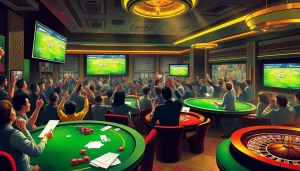 Enjoying trực tiếp bóng đá action with elegance in a modern sports betting lounge.