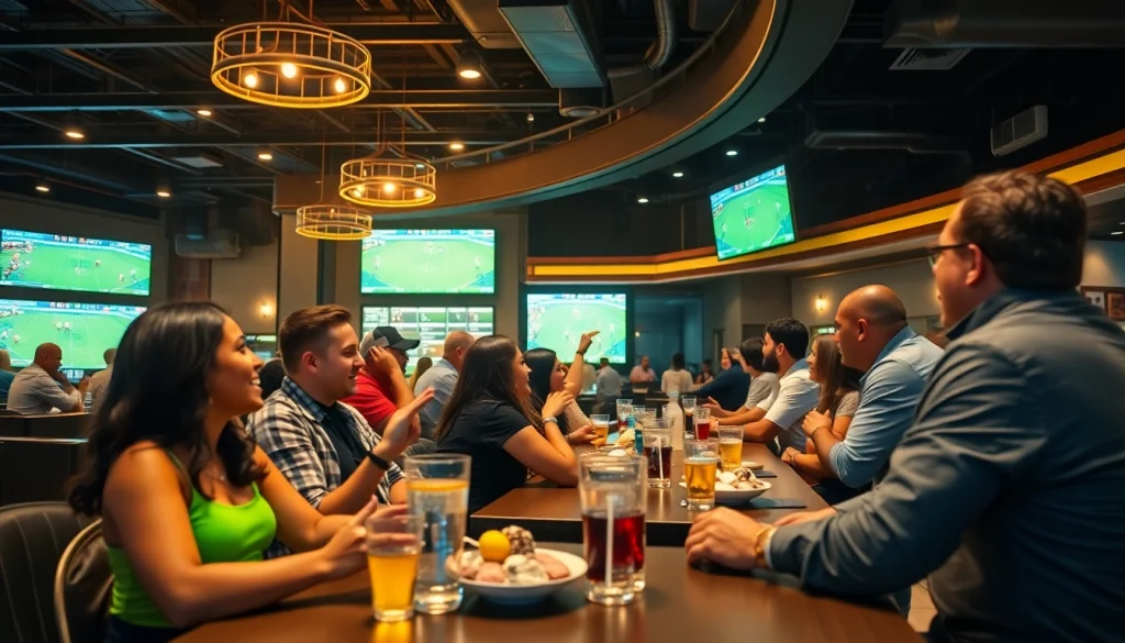 Bettors enjoying a lively atmosphere in sportsbooks in South Carolina.