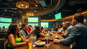 Bettors enjoying a lively atmosphere in sportsbooks in South Carolina.