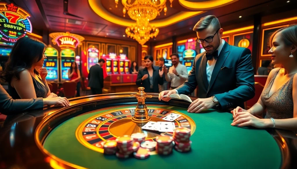 S88VIP players enjoying thrilling gameplay at an elegant casino table.