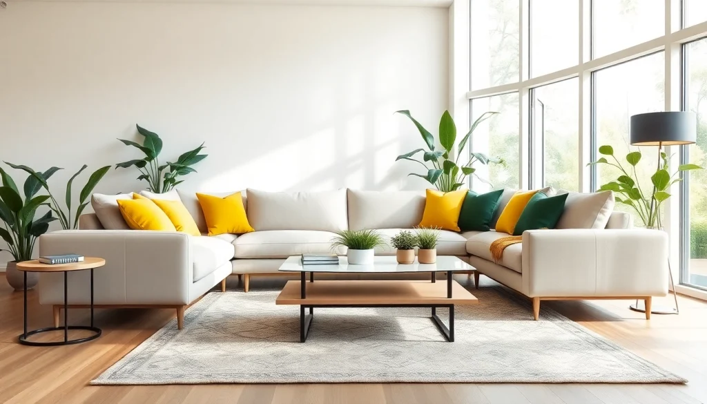 Αναδείξτε μοντερνα επιπλα σπιτιου σε μια κομψή διακόσμηση σαλονιού.