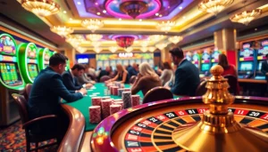 Experience high-stakes gaming at GO8 casino with vibrant poker tables and engaging slot machines.