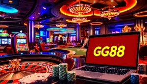 Engage with the thrilling ambiance of link vào GG88 featuring a roulette wheel and poker table.