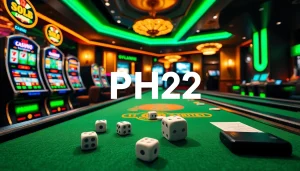 Experience the excitement of PH22 with vibrant casino elements and gaming interfaces.