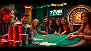 Exciting poker action at 777VIP Casino with luxurious chips and illuminated cards.