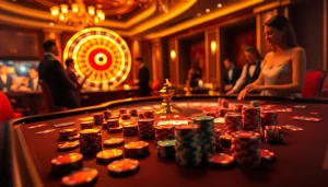 Experience the thrill of Tk88 chính thức with an immersive luxury casino setting featuring dynamic gaming elements.