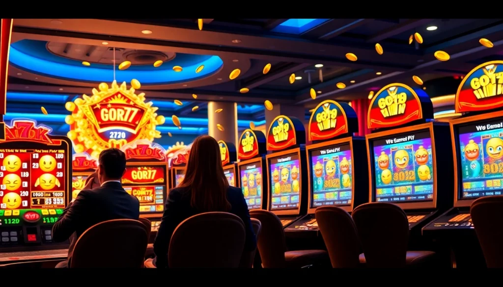 Exciting slot machines at gori77 casino offering vibrant visuals and engaging gameplay.