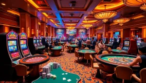 Players enjoying a thrilling game of poker at https://da88.media/ with colorful chips and excitement.