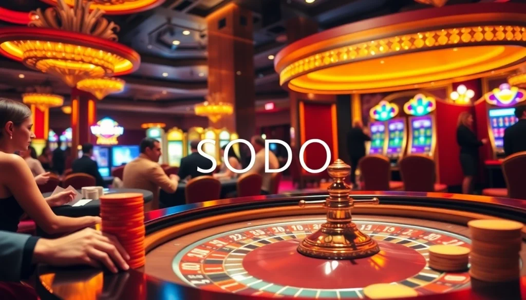 Engage in exhilarating gaming at SODO casino with stunning roulette and vibrant slot machines.