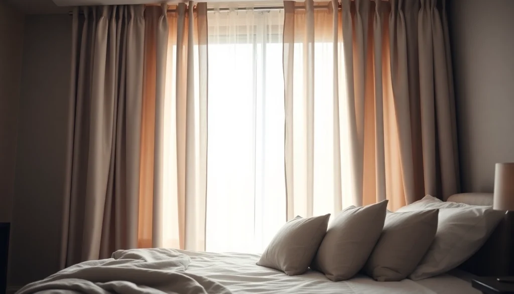 Verduisterende gordijnen die een warme sfeer in de slaapkamer creëren met een prachtig ontwerp.