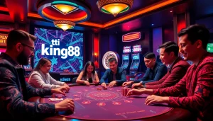 Experience the excitement of gaming at King88 as players engage in thrilling poker action; tải king88 now!