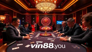 Experience the thrill of gambling with vin88.you at a luxurious poker table.