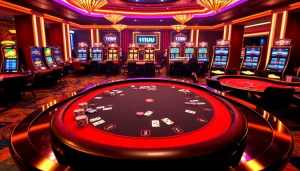 Experience the thrill of 11UU's casino with vibrant tables, engaged players, and lively slot machines.