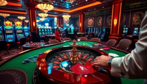 Experience the thrill of gambling at Trang chủ Luck8 with vibrant casino tables and engaging players.