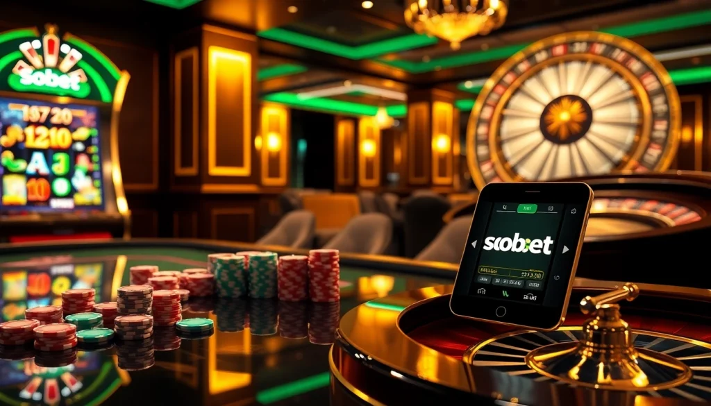 Enjoying sbobet betting thrills at a luxurious online casino table full of excitement and vibrant poker chips.
