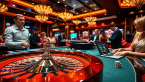 Engage in an exciting casino scene with Link PG99 showcasing poker chips and a roulette wheel.