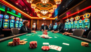 Trải nghiệm hành động poker đầy hứng khởi tại casino rực rỡ của cg79, nơi có các dealer hoạt náo và những đồng chip đầy màu sắc.