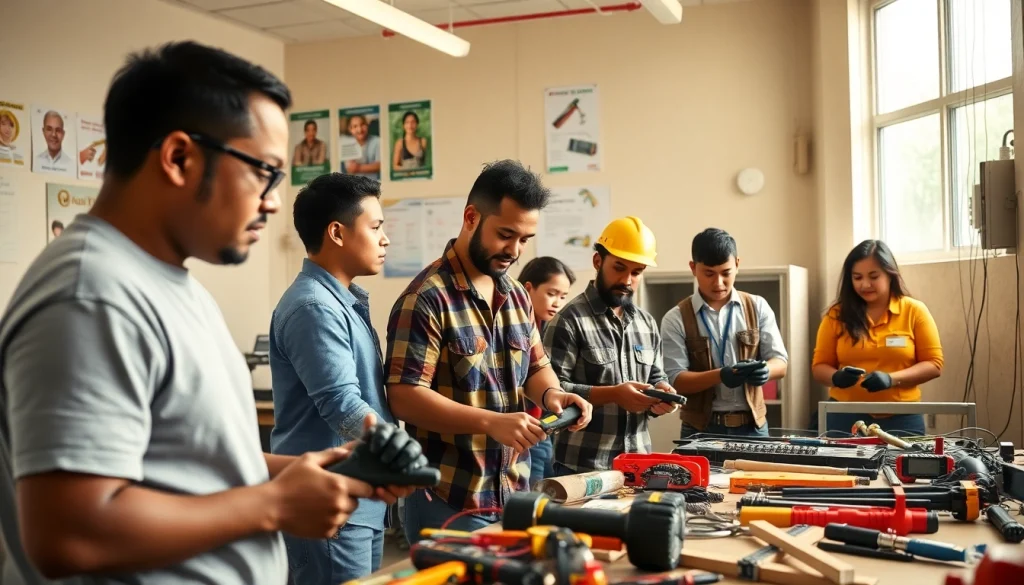 Students actively learning at trade schools in Hawaii, engaged in hands-on vocational training.