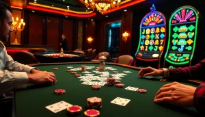 Engaged players betting at a premium casino table featuring the S8 poker strategy.