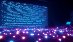 Explore the dark web with hidden wiki interface showcasing .onion links and hacker silhouette.